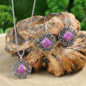 Bohemian Chic Earrings and Necklace Jewelry Set